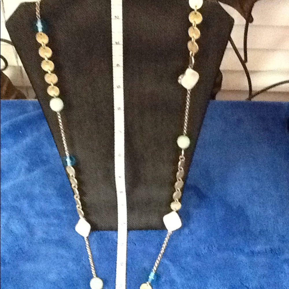 Long matte gold necklace